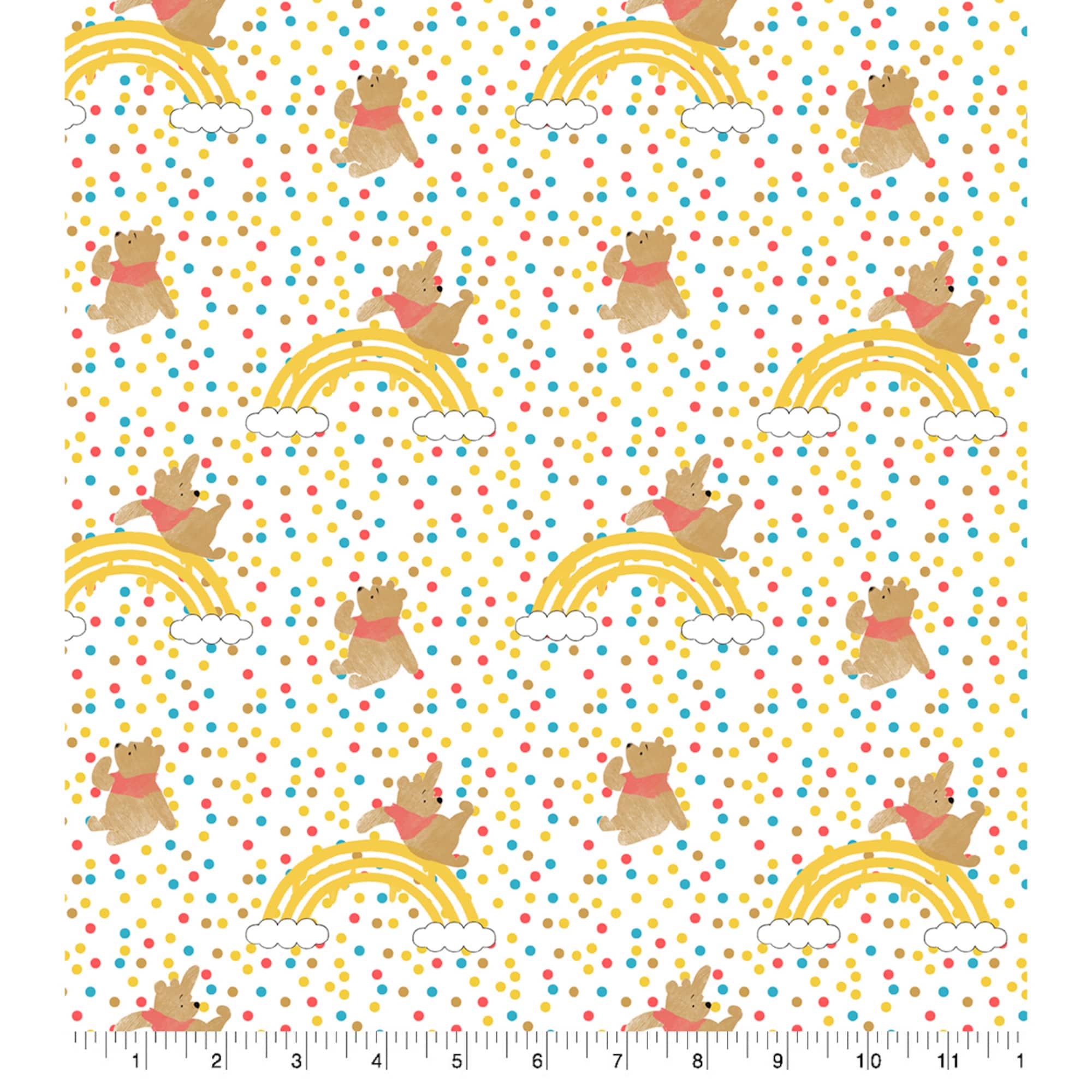 Disney® Winnie the Pooh Rainbow Jump Cotton Fabric